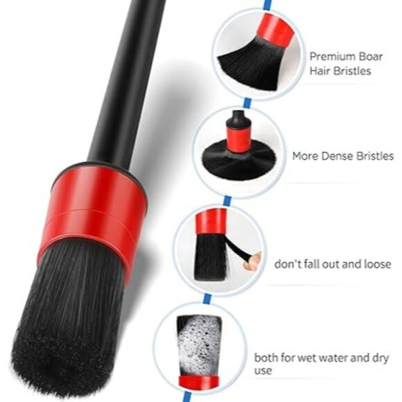 Car Detailing Brushes Duster Cleaning Kits, Soft Hair Dashboard Air Vent - Picture 2 of 7